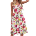 thumbnail image 1 of SMihono Robe Bohème d'Été pour Femmes Grande Taille Mode Femmes Été Bord de Mer à Bretelles Sans Manches à Col en V Imprimée Robe Décontractée, 1 of 4
