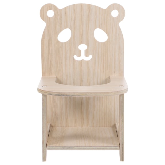 IBASETOY Handmade Wooden Hamster Dining High Chair with Tray for Small Pets Beige 1 Set