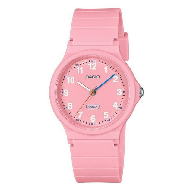 Casio Pop Analogique Rose Bracelet en Résine Biosourcée Cadran Rose Quartz LQ-24B-4B Montre pour Femme
