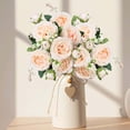 thumbnail image 5 of 12.6in Artificial Peony Flower Bouquet - Dusty Rose & Blush Pink Silk Flowers with Greenery,Wedding Bouquets for Bride,Bridesmaid,Table Centerpieces,Home Decor,Party,DIY Floral Arrangements, 5 of 7
