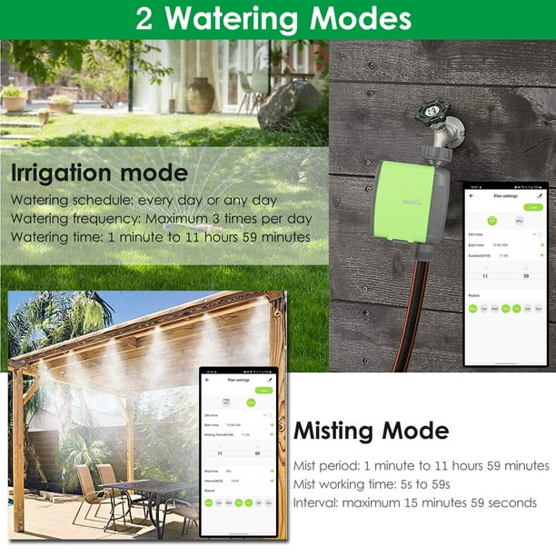 Programmable Bt Wifi Water Timer Hose Faucet Timer Outdoor Battery Operated  Water Flow Meter Automatic Watering Sprinkler System