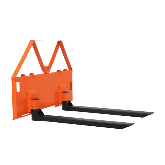 EastVita 45 Skid Steer Pallet Forks Heavy Duty 3200 lbs Capacity Skid Steer Forks Attachment for Tractors and Loaders Quick Attach Mount Orange