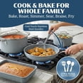thumbnail image 6 of Granitestone 20 Pc Pots and Pans Set Non Stick, Pots and Pans Ceramic Cookware Set with Square Pan, Pot and Pan Set with Bakeware/Utensils, Non Stick Pots and Pan Set, Oven/Dishwasher Safe, Gray, 6 of 10