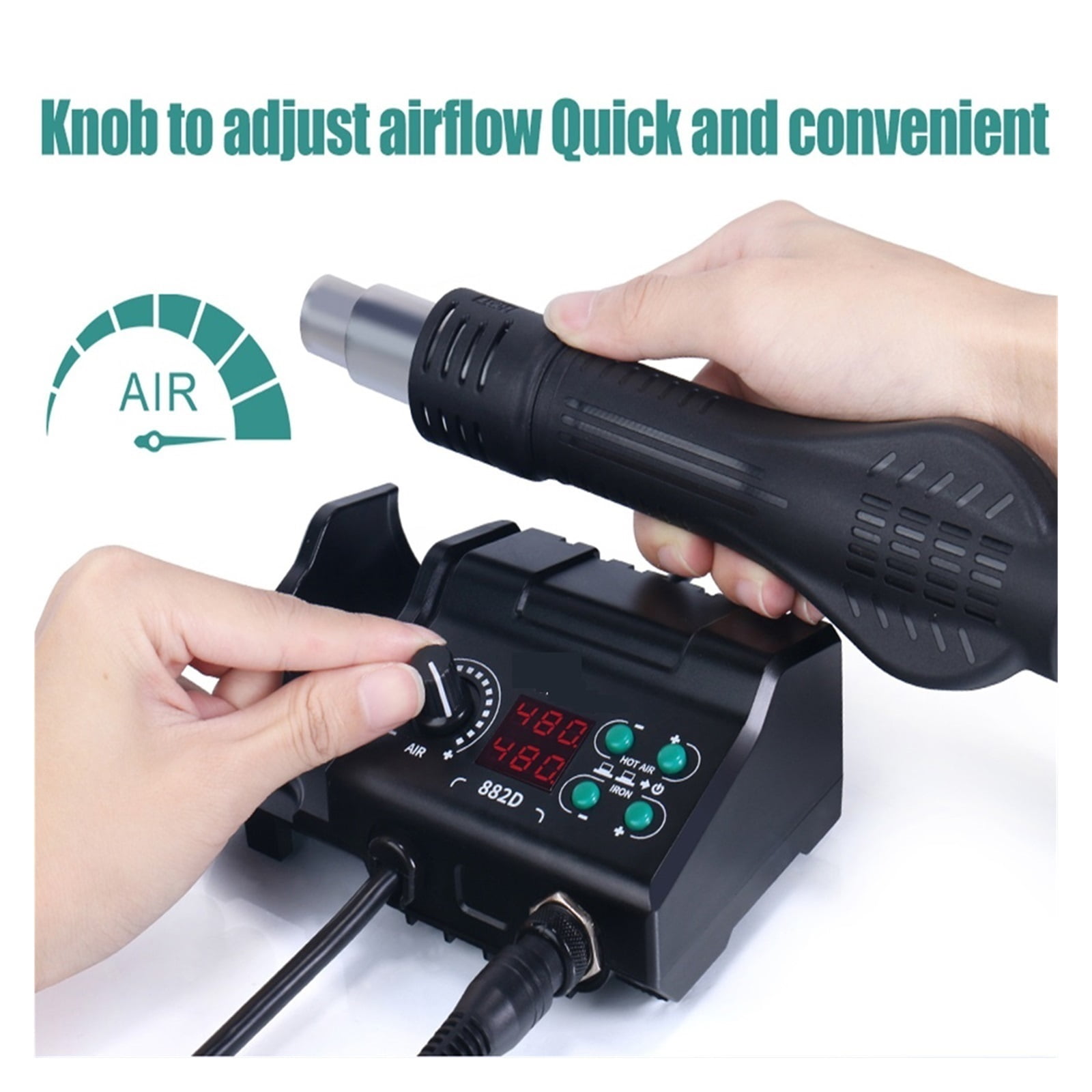 Soldering Station 2 In 1,Multifunctional Solder Iron Hot Air Gun Welding Machine,Rework Phone Repair Tool ,Accurate Temperature Control