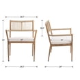 thumbnail image 4 of Dayalane Outdoor Dining Chairs Set of 4, Rope Rattan Patio Chairs with Cushions & Armrests, Weather-Resistant Metal Frame for Patio, Balcony/Bistro, Beige, 4 of 10