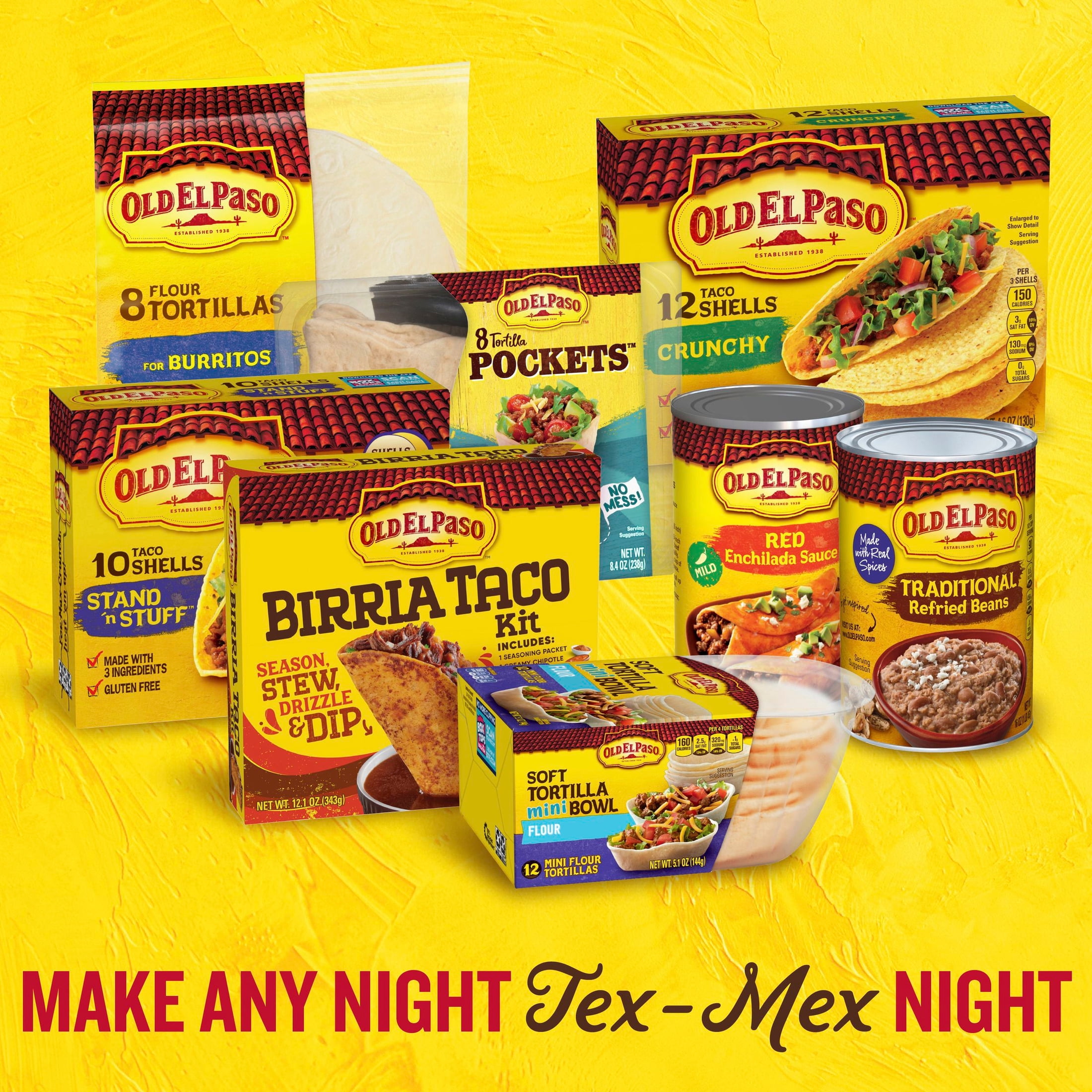 Old El Paso Birria Taco Kit with Seasoning, Sauce and Soft Tortillas, 12.1 oz