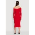 thumbnail image 4 of Womens Asymmetrical Fold Over Off The Shoulder Side Slit Dress, 4 of 4