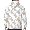 thumbnail image 7 of Uemuo Gray Rabbit Pattern Men's Hoodie - Casual Pullover Hoodie with Kangaroo Pocket, Stylish Hooded Sweatshirt for Everyday Wear-X-Large, 7 of 7