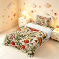 thumbnail image 5 of Homewish Vintage Plant Mushrooms Twin Sheets,Retro Botanical Fungi Bedding,Beige,3-Piece,1 Flat Sheet,1 Fitted Sheet and 1 Pillowcase, 5 of 6