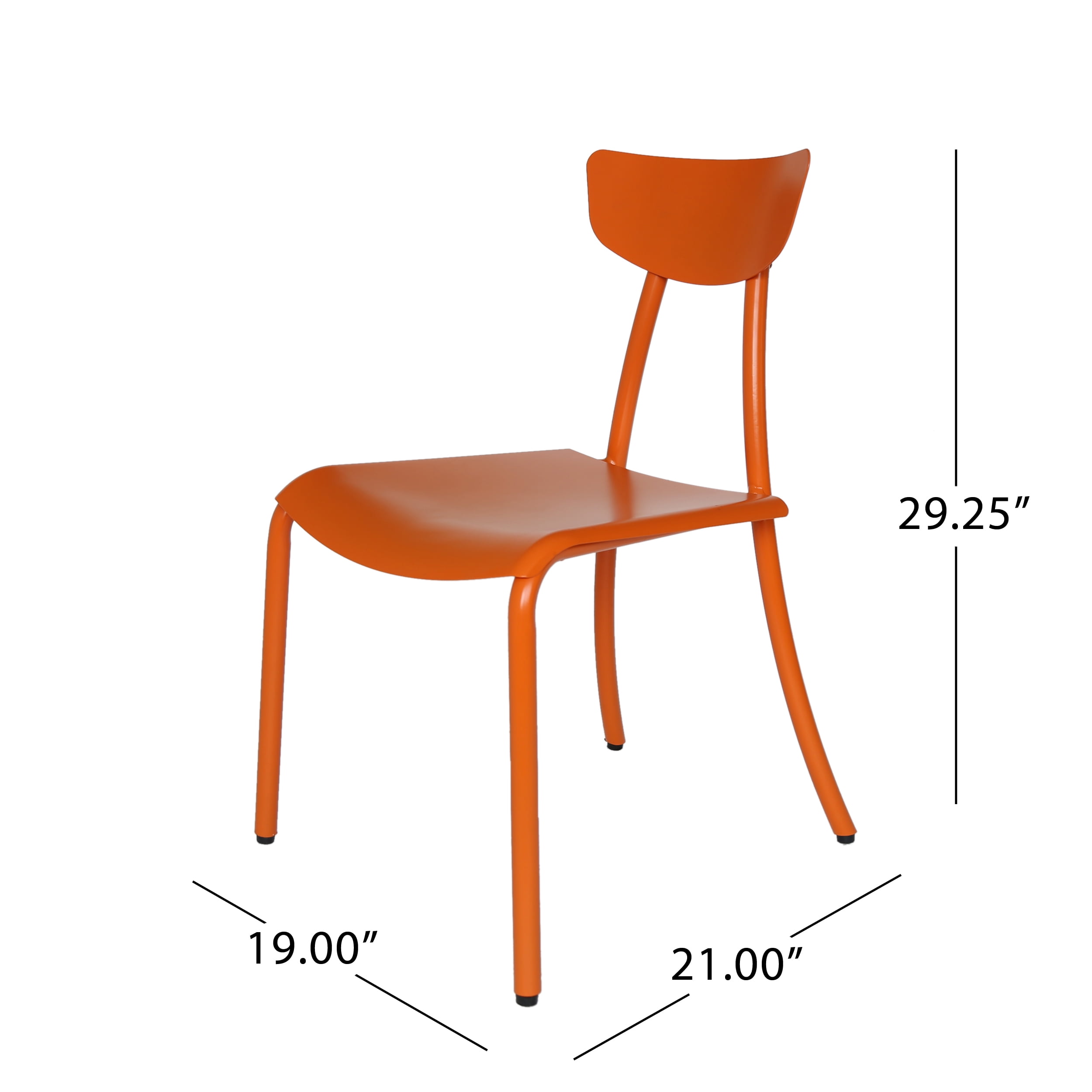 Fletcher Outdoor 3 Piece Iron Bistro Set, Matte Orange