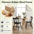 thumbnail image 5 of Costway Dining Chairs Set of 4 Farmhouse Kitchen Chair with Rubber Wood Frame,, 5 of 8
