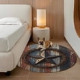 thumbnail image 2 of Western Texas Star Retro Round Area Rug 5Ft Washable Circle Rugs for Living Room Bedroom, Country Farmhouse Brown Wooden Non-Slip Carpet Floor Mats Indoor Outdoor Carpet Runner Aesthetic Home Decor, 2 of 8