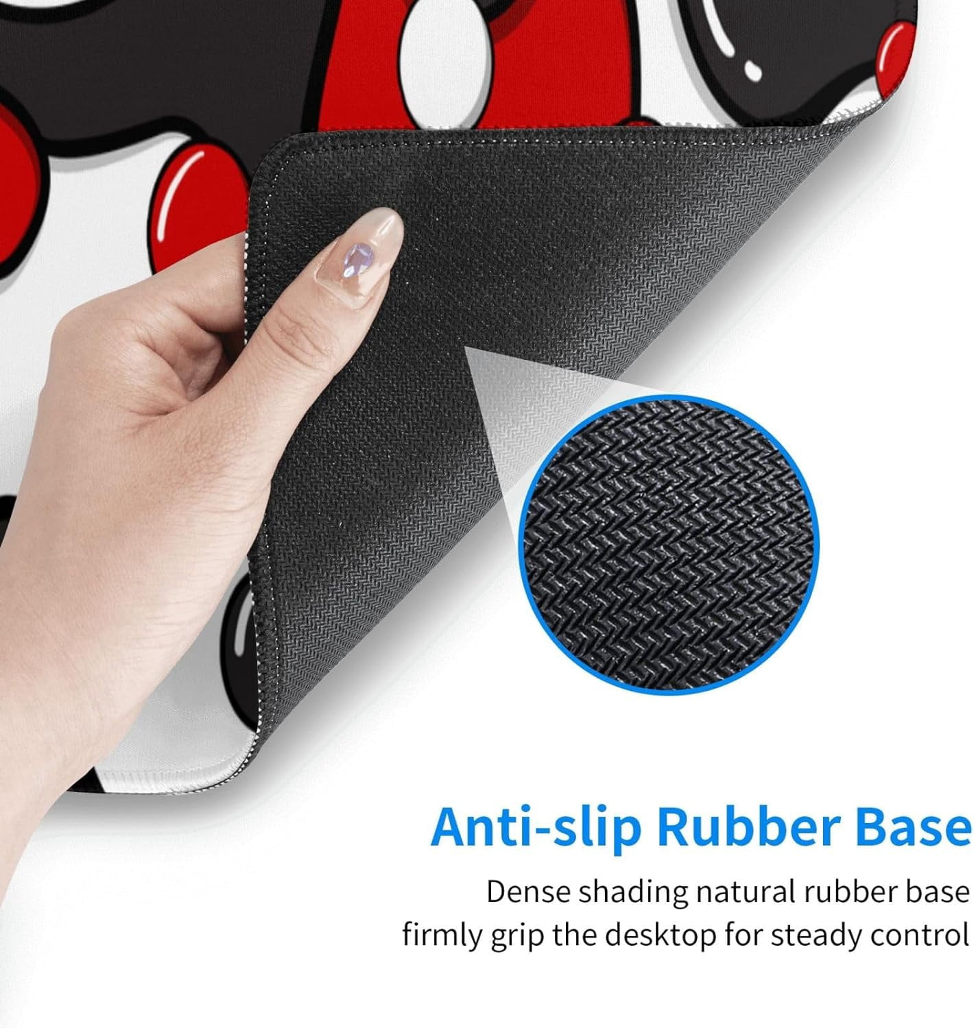 Red Black White Gaming Mouse Pad Desk Pad XL 31.5×11.8 Inch Japanese Anime Geometric Cool Extended Mousepad 30X80cm with Non-Slip Rubber Base Stitched Edge Large Desk Mat for Gamer Office Home Work