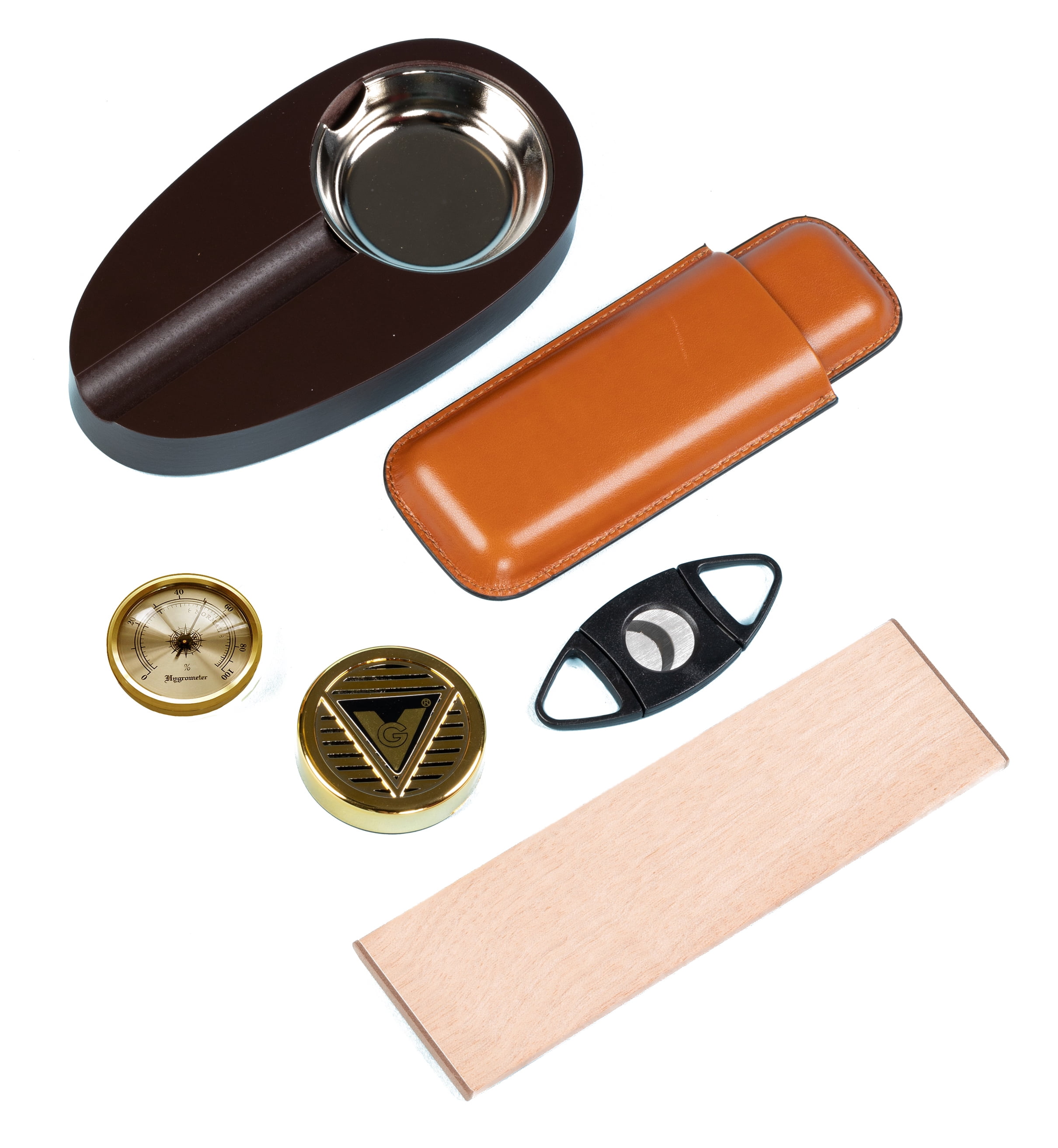 Diplomat Cigar Humidor Gift Set - Cherry Finish - Capacity: 25 to 50