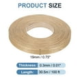 thumbnail image 2 of Uxcell Edge Banding, Wood Veneer Tape Pre-glued Plywood Edge Banding with Hot Melt Adhesive for Furniture Restoration Black Limba 3/4 inch x 100 ft, 2 of 7