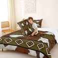 thumbnail image 4 of jejeloiu Vintage Western Full Size Comforter Sets,Cowhide Print Bedding Comforter Set For Boys,Brown Black,Reversible,3pcs,1 Comforter and 2 Pillowcases, 4 of 7