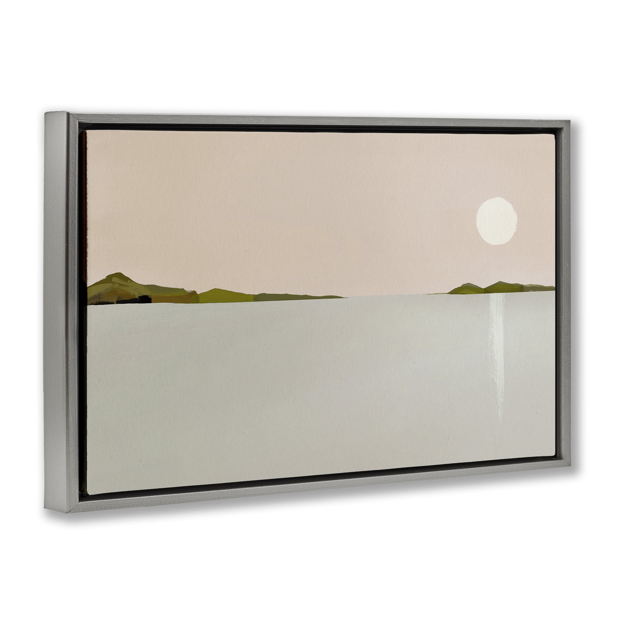 Stupell Industries Morning Has Spoken Landscape Painting Gray Floater Framed Art Print Wall Art, 25 x 17