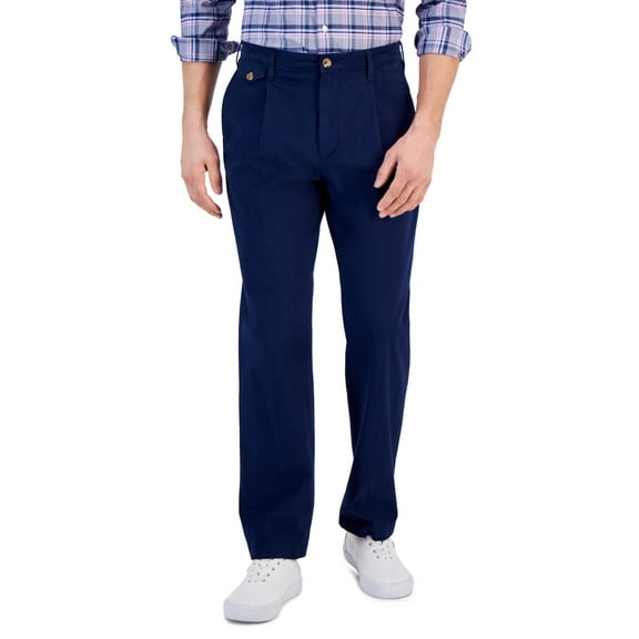 Club Room Mens Relaxed Fit Side Pockets Chino Pants Navy Blue Size 36X30 NWT