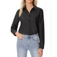 thumbnail image 7 of Siliteelon Button Down Shirts for Women Black Long Sleeve Shirts Wrinkle Free Formal Work Office Blouses Tops Dress Shirts Regular Fit, 7 of 7