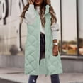 thumbnail image 5 of Womens Quilted Long Puffer Vest Jacket with Hood, Sleeveless Winter Down Coats Waistcoat Casual Warm Parkas Overcoat (XX-Large, Green), 5 of 6