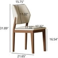 thumbnail image 3 of 2PCS PU Leather Dining Chairs with Solid Wood Legs, Home Kitchen Chairs Comfy Side Chairs Single Leisure Chairs Armless Makeup Chairs for Kitchen Living Dining Room, Beige, 3 of 6