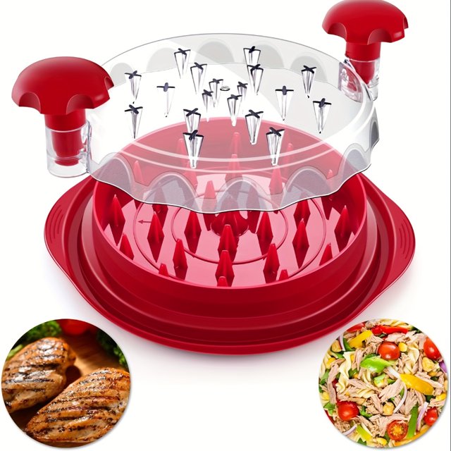JUNWELL Pro Large Chicken Shredder Tool - Effortless Meat Shredding with Visible Results -Slip Strip Ergonomic Handle and Twist Function for Chicken Breast Beef and Pork