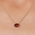 thumbnail image 3 of Gem Stone King 14K Yellow Gold Red Garnet Pendant Necklace for Women | 2.13 Cttw | Gemstone January Birthstone | Oval 9X7MM | With 18 inch Chain, 3 of 6