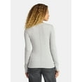 thumbnail image 4 of Time and Tru Women's Rib Tee with Long Sleeves, Size XS-XXXL, 4 of 5