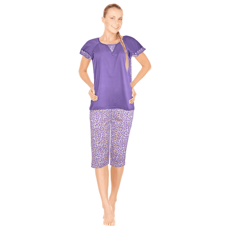 

JEFFRICO Womens Pajamas For Women Capri Set Sleepwear Soft Pajamas Plus Size