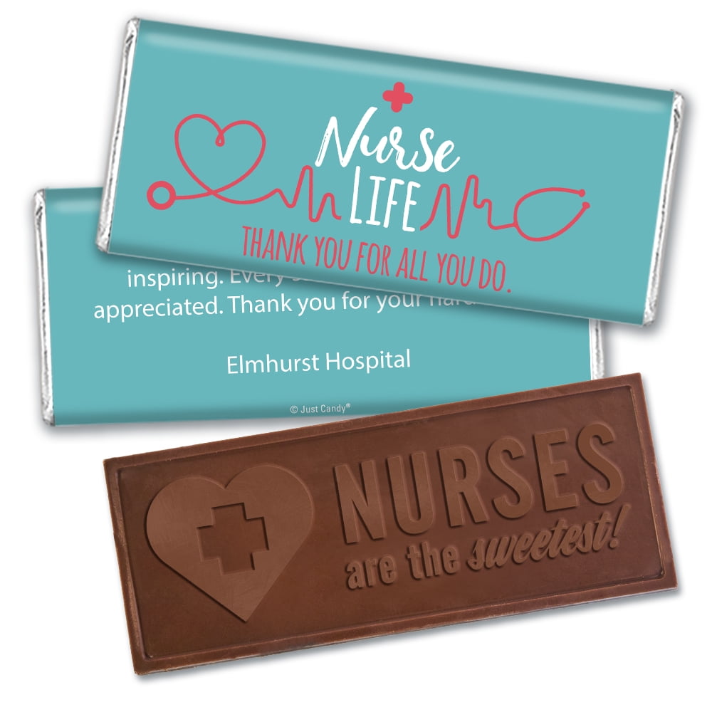 Nurses Week Gifts Embossed Chocolate "Nurses are the Sweetest" Candy