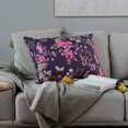 thumbnail image 4 of Decozen Throw Pillow Covers Pack of 2 Living Room Table Floral Printed 14"x"20 Black - Home Decor, 4 of 7