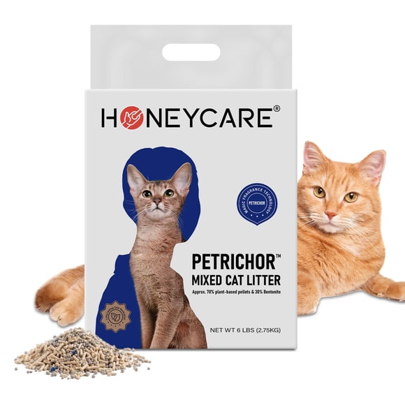 Arena sanitaria para gatos HONEY CARE Petrichor Mix 2,75 kg, bajo polvo