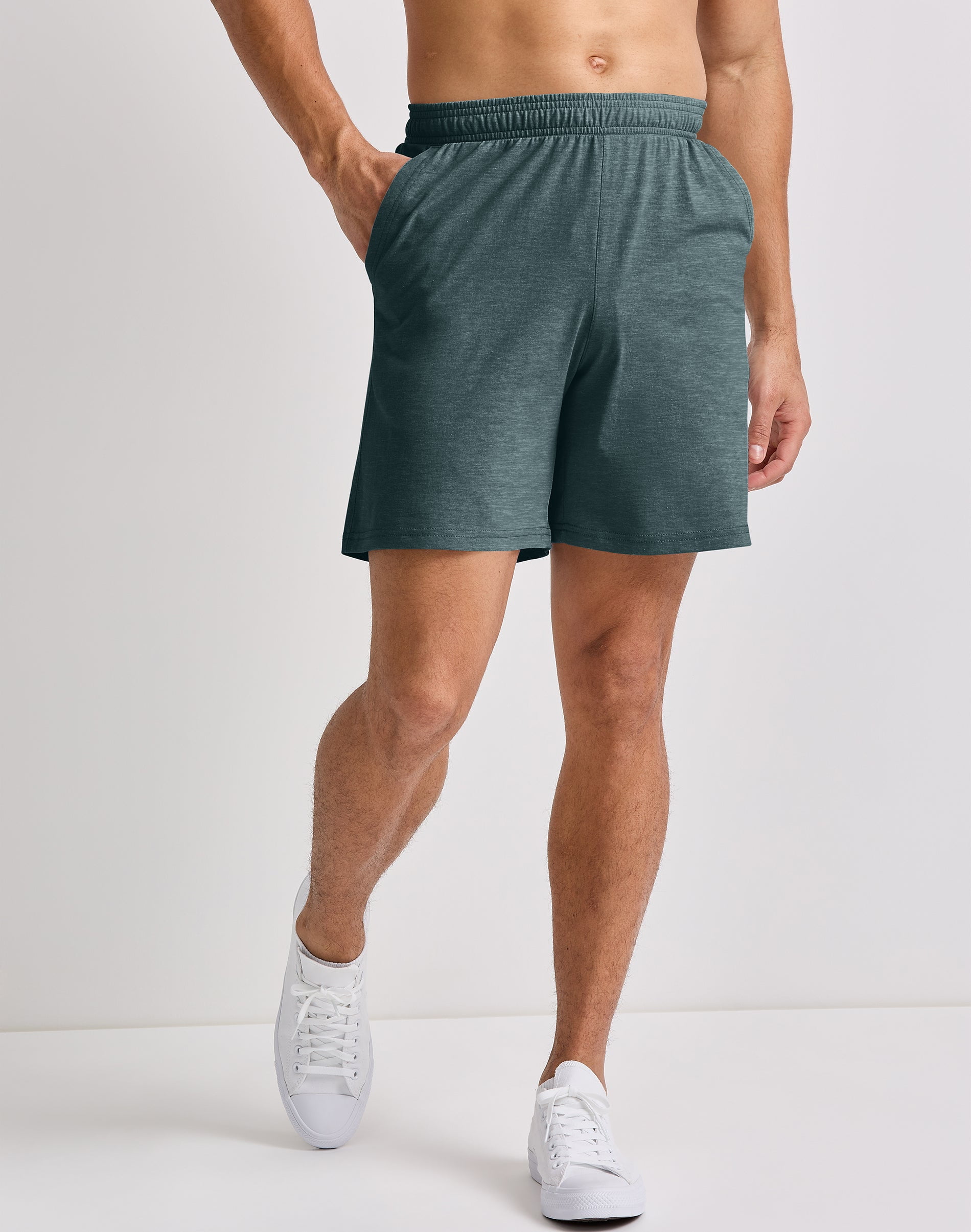 Hanes Originals Men's Shorts with Pockets, Tri-Blend Cactus Heather L ...