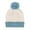 Blue, variant on Two Tone Knit Winter Beanie Hat with Pom (Women)