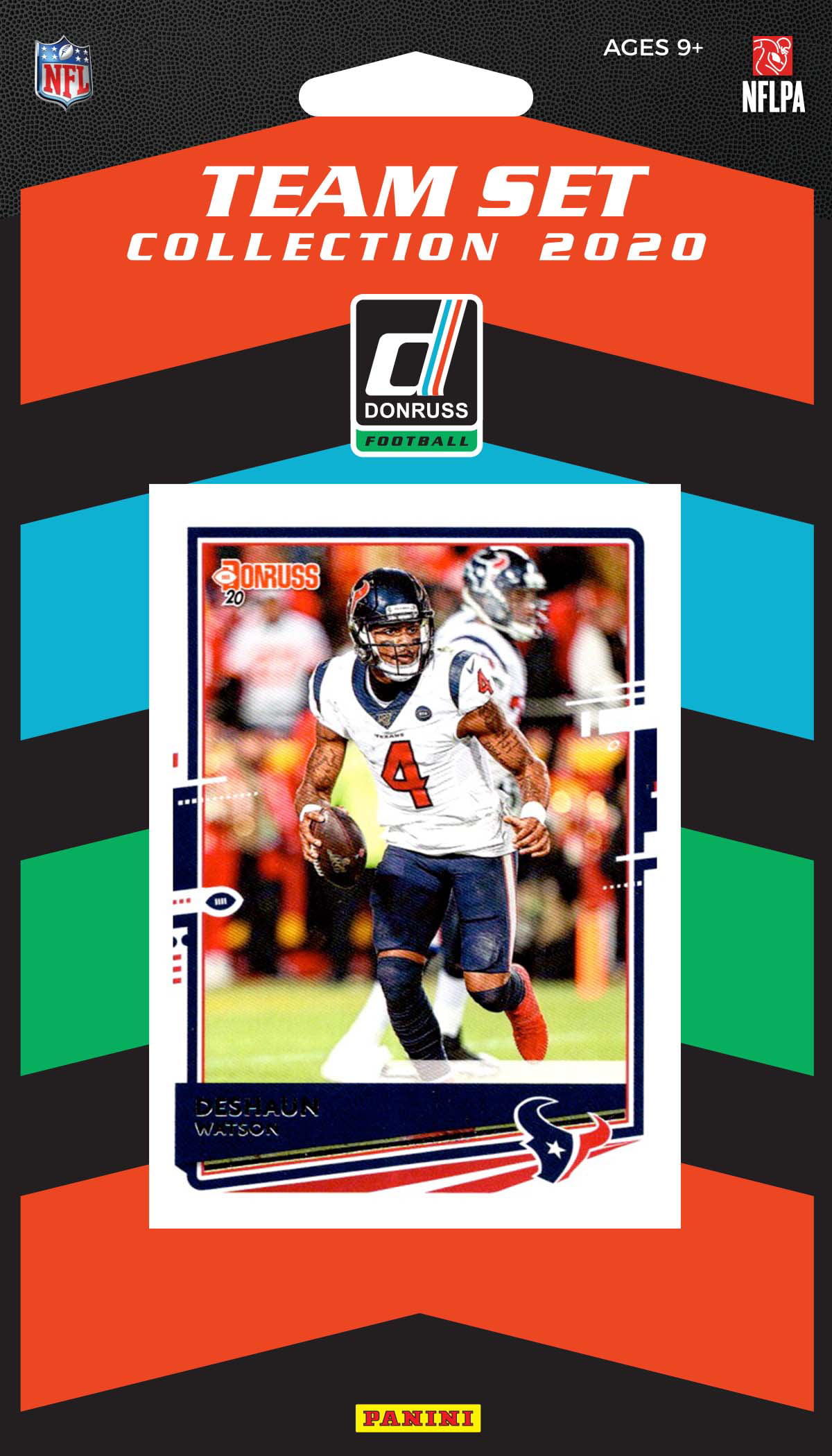 Houston Texans 2020 Donruss Factory Sealed 8 Card Team Set with Deshaun Watson and JJ Watt Plus 2 Rookie Cards and 4 Other Players