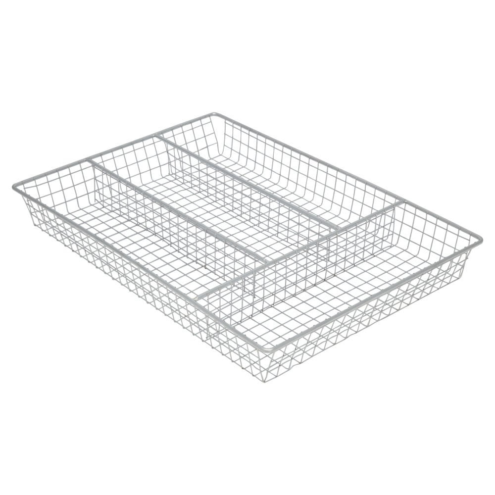 Home Basics Chrome Wire Cutlery Flatware Holder Tray 4 Compartments