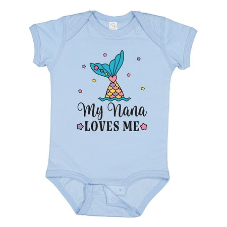 

Inktastic Nana Loves Me Granddaughter Mermaid Gift Baby Girl Bodysuit