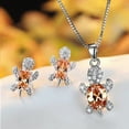 thumbnail image 4 of Collar de cristal Stud Pendientes Qarigey Set Joyería de cumpleaños Rojo AP009925-03, 4 of 6