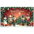 thumbnail image 6 of Nutcracker Theme Christmas Banner Snowman Design Merry Christmas Banner Christmas Tree Decor Red Background Xmas Banner for Christmas Party Holiday Decoration Indoor Celebration, 6 of 9