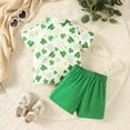 thumbnail image 4 of SwiftWear Toddler Baby Boy St Patricks Day Outfit Clover Print Short Sleeve Button Down Shirt Pockets Shorts Set 6M-4T, 4 of 8