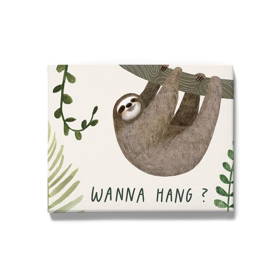 Sloth Sayings Wrapped Canvas -Victoria Borges Designs,