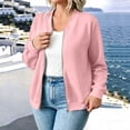 thumbnail image 2 of Edvintorg Women's Sweatshirt Crew Neck Long Sleeve Casual Loose Zip Up Tops with Pockets Womens Clothing Pink L, 2 of 7