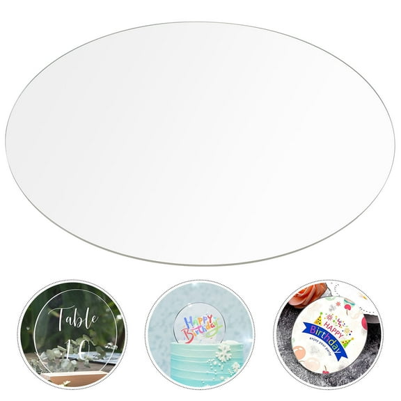 DINHEAROM Round Clear Disc Circle Discs Acrylic 2Pcs 9.8X9.8X0.08In