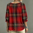 thumbnail image 5 of 3/4 Length Sleeve Womens Tops Boho Tops V Neck Casual Vacation Clothes Ruffle Trim Casual Loose Flowy Dressy Shirts, 5 of 5