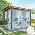 thumbnail image 6 of Blue Flower Outdoor Curtains for Patio Waterproof,Windproof Privacy Curtains with Weighted Bottom,Retro Gradient Texture Painting Plant Leaf Outside Drapes for Picnic Garage Yard 54"x108" 2 Panel, 6 of 8