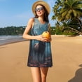 thumbnail image 3 of Vsdgher Robe d'Été Imprimée Forêt Mystique Élan pour Femmes Robe de Plage Décontractée Col en U Sans Manches Robe Débardeur Ample avec Poche, 3 of 7