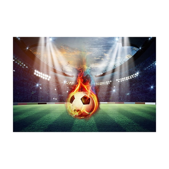 SIYTUAU Polyester Non-Skid Washable Area Rug With Soccer Stadium Print For Boys Bedroom Game Room And Living Room 35X24 Inches