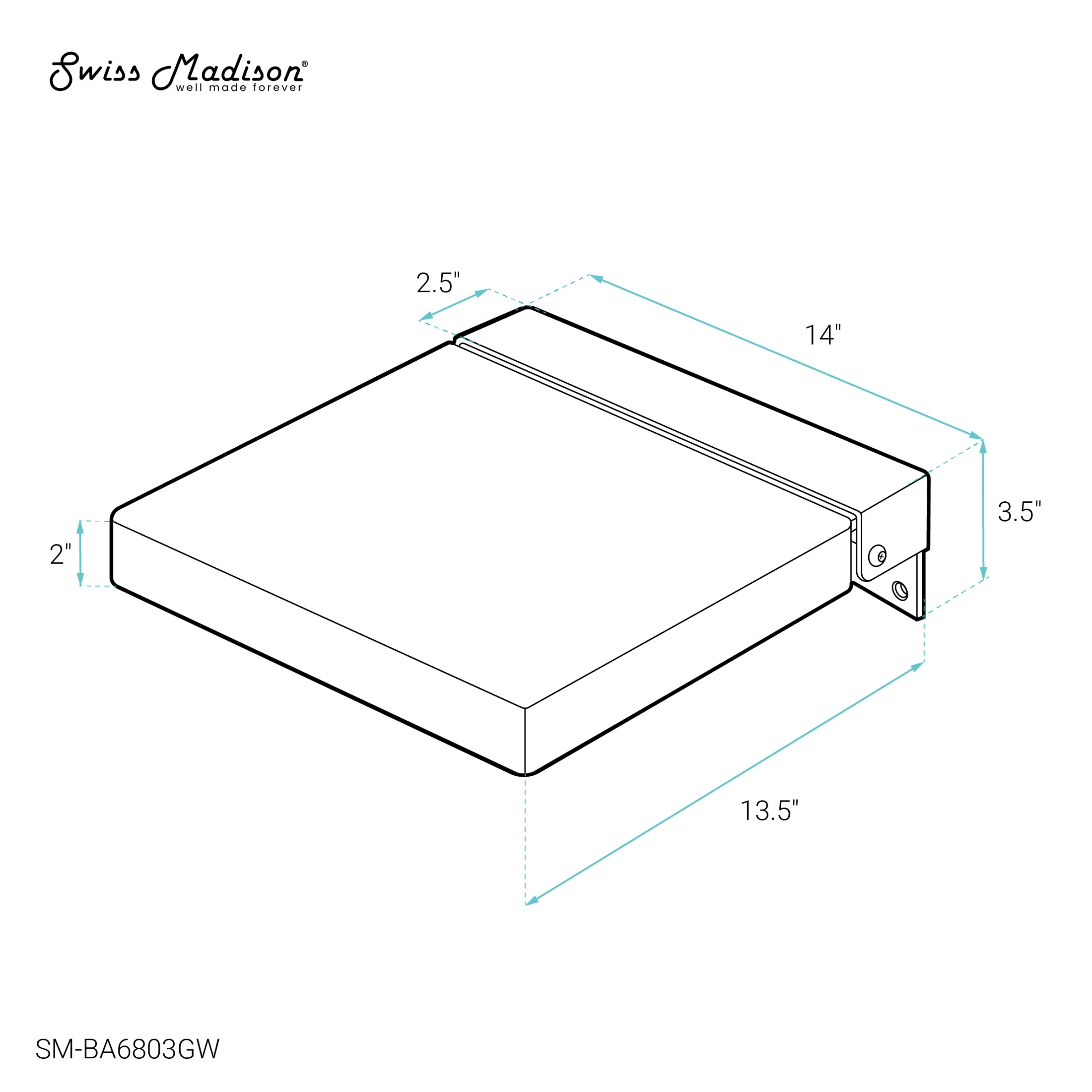 Avenir 14" x 13" Folding Wall-Mounted Shower Seat in Glossy White, PU Leather Padded