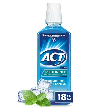 ACT Restoring Anticavity Mouthwash (18 Oz, Cool Mint)