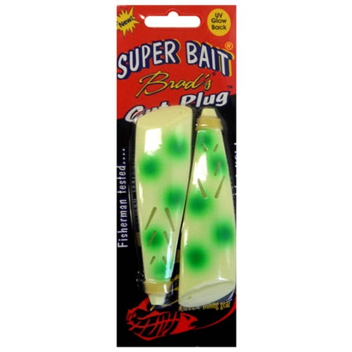Brad's Killer Fishing Gear Super Cut Plug, Glow Green Dot, 2Pack